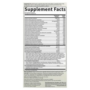 Thực phẩm bổ sung Garden of Life Vitamin Code 50 & Wiser Men Whole Food Multivitamin 120 Vegetarian Capsules 658010113694