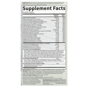 Thực phẩm bổ sung Garden of Life Vitamin Code 50 & Wiser Men Whole Food Multivitamin 240 Vegetarian Capsules 658010114202