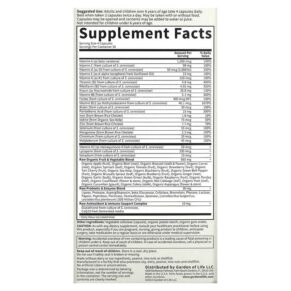 Thực phẩm bổ sung Garden of Life Vitamin Code Family Whole Food Multivitamin 120 Vegetarian Capsules 658010113700