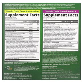Thực phẩm bổ sung Garden of Life Vitamin Code Grow Bone System 2 Part Program 658010114011