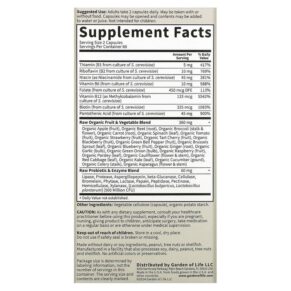 Thực phẩm bổ sung Garden of Life Vitamin Code RAW B-Complex 120 Vegan Capsules 658010116503