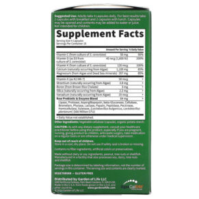 Thực phẩm bổ sung Garden of Life Vitamin Code RAW Calcium 60 Vegetarian Capsules 658010113915