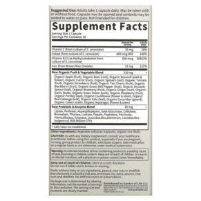 Thực phẩm bổ sung Garden of Life Vitamin Code RAW Iron 30 Vegan Capsules 658010113762