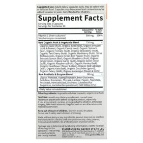 Thực phẩm bổ sung Garden of Life Vitamin Code RAW Vitamin C 120 Vegan Capsules 658010116558