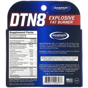Thực phẩm bổ sung Gaspari Nutrition DTN8 Explosive Fat Burner 60 Capsules 646511026537