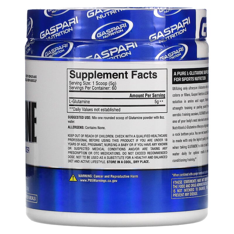 Gaspari Nutrition Glutamine Unflavored 10.58 oz (300 g) 2 Thực phẩm bổ sung Gaspari Nutrition Glutamine Unflavored 10.58 oz (300 g) 646511012516