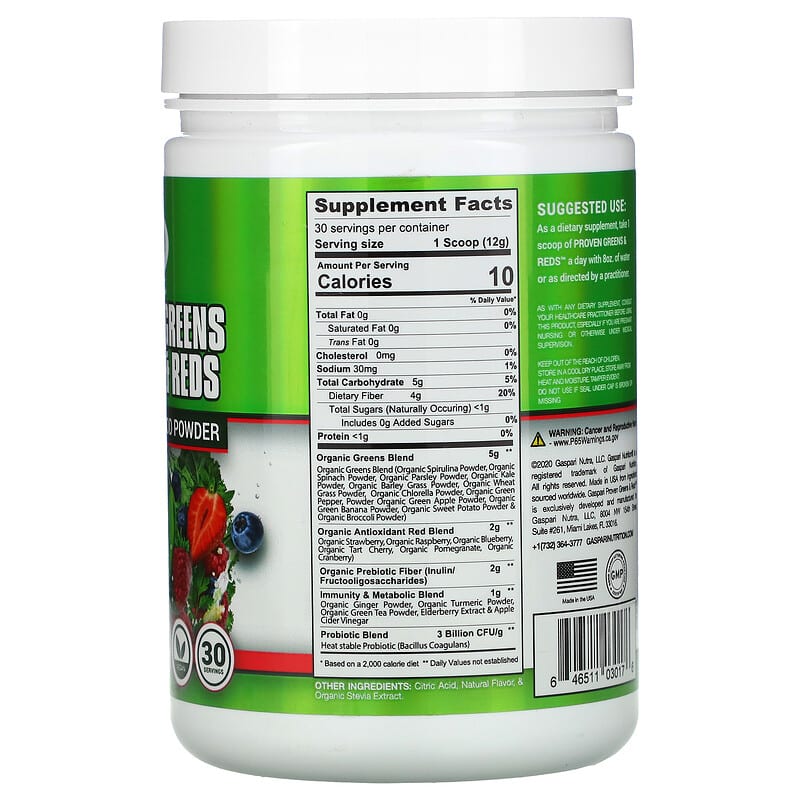 Gaspari Nutrition Proven Greens & Reds High Nutrient Superfood Powder Naturally Flavored 12.69 oz (360 g) 2 Thực phẩm bổ sung Gaspari Nutrition Proven Greens & Reds High Nutrient Superfood Powder Naturally Flavored 12.69 oz (360 g) 646511030176