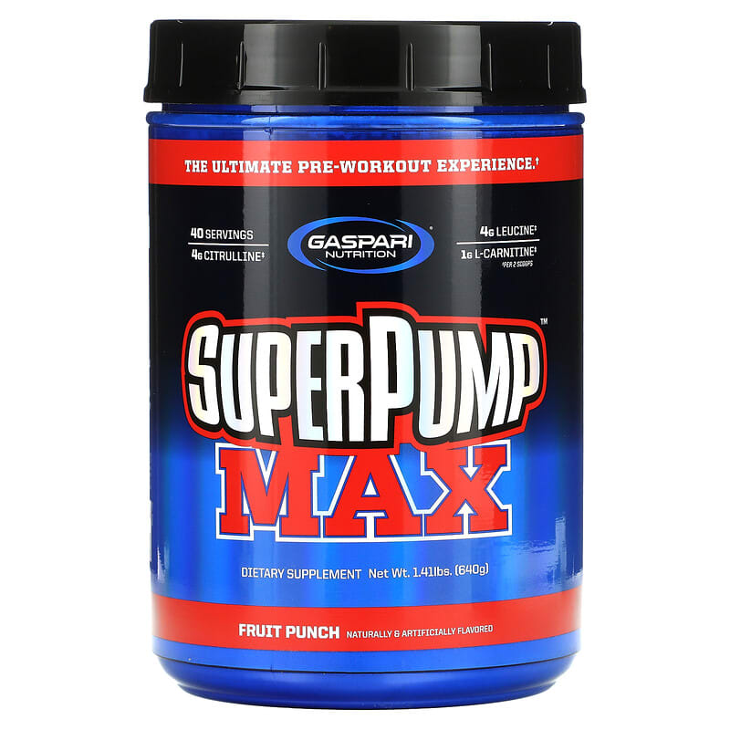 Gaspari Nutrition SuperPump Max Fruit Punch 1.41 lbs (640 g) 8 Thực phẩm chức năng Gaspari Nutrition SuperPump Max Fruit Punch 1.41 lbs (640 g) 646511007222
