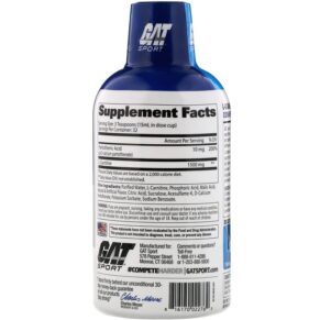 GAT L-Carnitine Amino Acid Mixed Berry 1.500 mg 16 oz (473 ml) 3 Thực phẩm bổ sung GAT L-Carnitine Amino Acid Mixed Berry 1.500 mg 16 oz (473 ml) 816170022762
