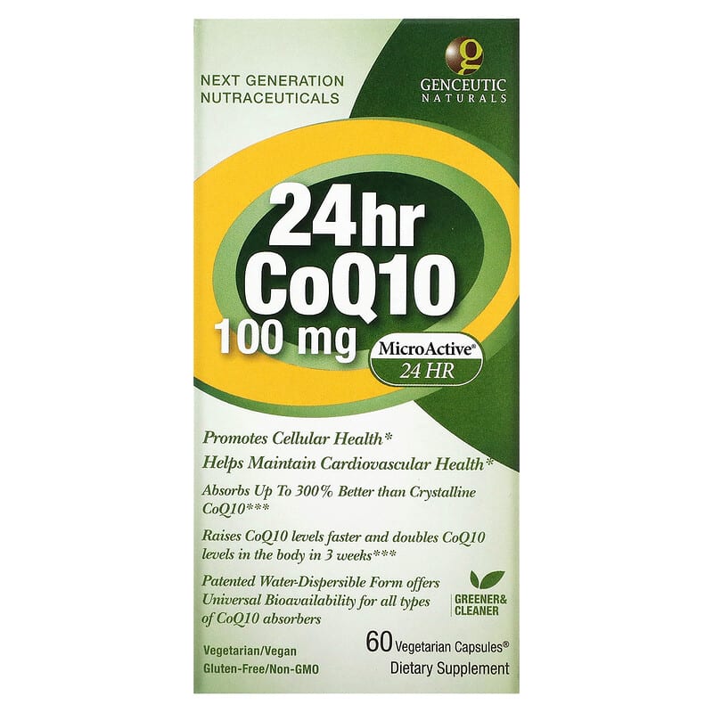 Genceutic Naturals 24hr CoQ10 100 mg 60 Vegetarian Capsules 8 Thực phẩm chức năng Genceutic Naturals 24hr CoQ10 100 mg 60 Vegetarian Capsules 896245001182