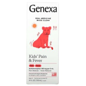 Thực phẩm chức năng Genexa LLC Kid's Pain & Fever Ages 2+ Organic Blueberries 4 fl oz (118 ml) 857630006878
