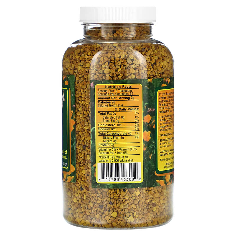 Golden Flower Spanish Bee Pollen 16 oz (454 g) 2 Thực phẩm bổ sung Golden Flower Spanish Bee Pollen 16 oz (454 g) 715783463002
