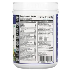 Thực phẩm bổ sung Green Foods Corporation True Vitality Plant Protein Shake with DHA Vanilla 25.2 oz (714 g) 083851207774