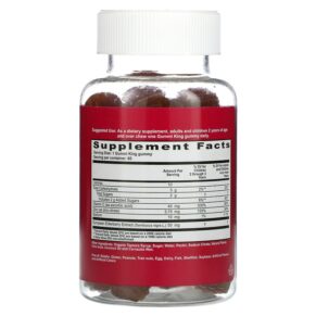 Thực phẩm bổ sung GummiKing Elderberry for Kids Immunity + Wellness Raspberry 60 Gummies 835776001438