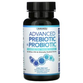 Thực phẩm chức năng Havasu Nutrition Advanced Prebiotic & Probiotic 20 Billion CFU 60 Vegetable Capsules 850008464027