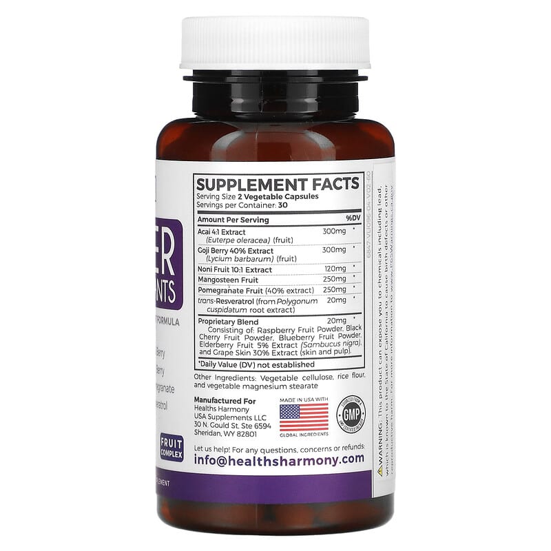 Healths Harmony Super Antioxidants 60 Capsules 2 Thực phẩm bổ sung Healths Harmony Super Antioxidants 60 Capsules 642415388665
