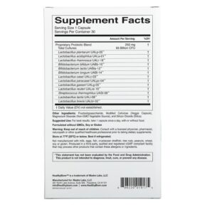 Thực phẩm bổ sung HealthyBiom 65 Billion CFUs Probiotics 30 Veggie Capsules 898220019175
