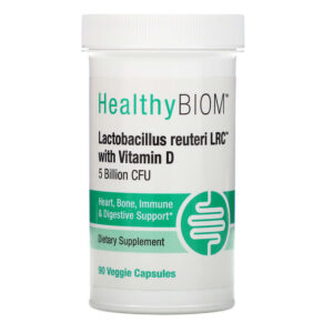 Thực phẩm chức năng HealthyBiom Lactobacillus Reuteri LRC with Vitamin D 5 Billion CFUs 90 Veggie Capsules 898220016501