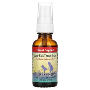 Thực phẩm chức năng Herbs for Kids Super Kids Throat Spray Peppermint 1 fl oz (30 ml) 701619107110