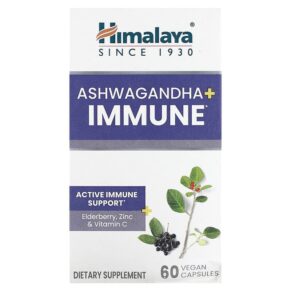 Thực phẩm chức năng Himalaya Ashwagandha + Immune 60 Vegan Capsules 605069068208