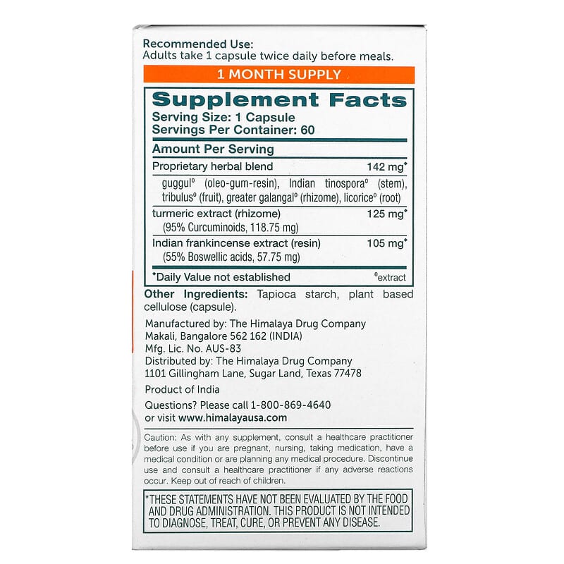 Himalaya Curcumin Complete The Joint Solution 60 Vegetarian Capsules 2 Thực phẩm bổ sung Himalaya Curcumin Complete The Joint Solution 60 Vegetarian Capsules 605069060523