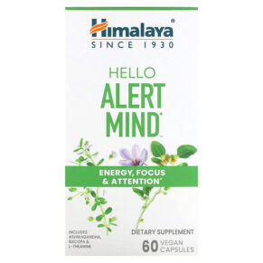 Thực phẩm chức năng Himalaya Hello Alert Mind 60 Vegan Capsules 605069068246