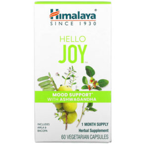Thực phẩm chức năng Himalaya Hello Joy Mood Support With Ashwagandha 60 Vegetarian Capsules 605069065337