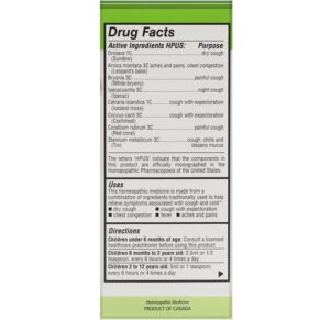 Thực phẩm bổ sung Homeolab USA Kids Relief Cough & Cold Syrup For Kids 0-12 Yrs 3.4 fl oz (100 ml) 778159090615