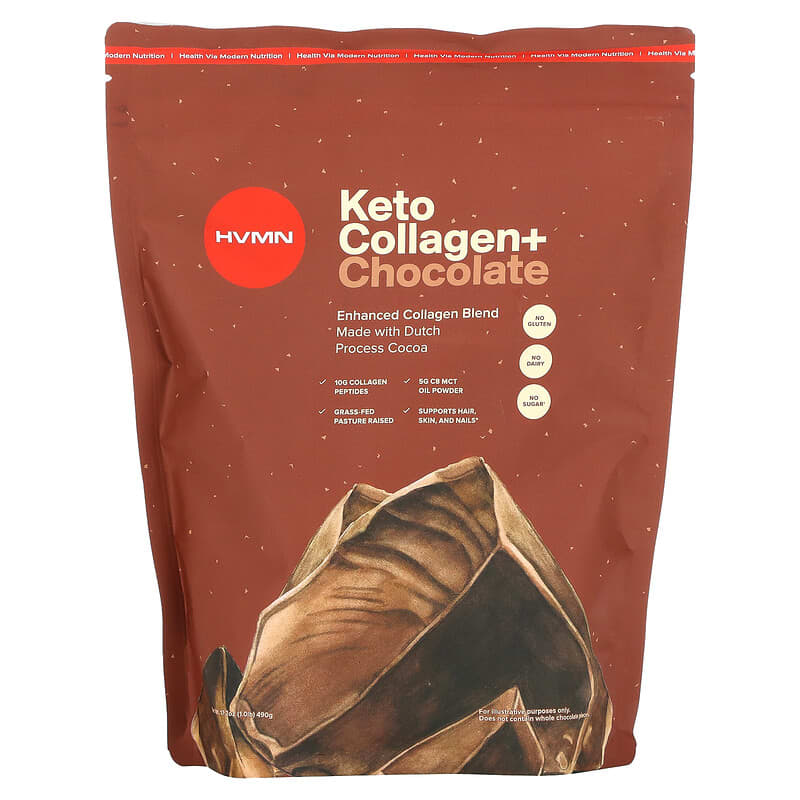 HVMN Keto Collagen+ Chocolate 17.2 oz (490 g) 8 Thực phẩm chức năng HVMN Keto Collagen+ Chocolate 17.2 oz (490 g) 850632006365
