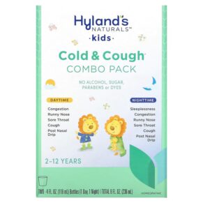 Thực phẩm chức năng Hyland's Kids Cold & Cough Combo Pack Daytime/Nighttime Age 2-12 Years 2 Bottles 4 fl oz (118 ml) Each 354973337817