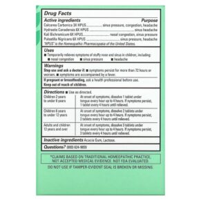 Thực phẩm bổ sung Hyland's Kids Stuffy Nose and Sinus 2-12 Years 50 Quick-Dissolving Tablets 354973340619