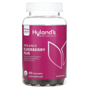 Thực phẩm chức năng Hyland's Organic Elderberry Plus Gummies Natural Berry 60 Vegan Gummies 810087820022