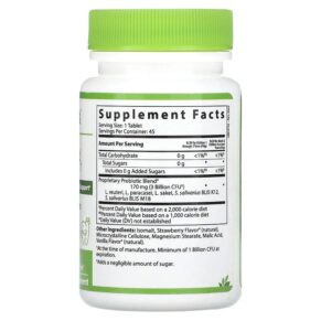 Thực phẩm bổ sung Hyperbiotics PRO-Kids ENT Sugar Free Strawberry Vanilla 45 Patented LiveBac Chewable Tablets 9506000113715