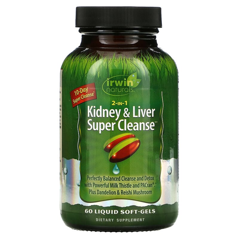 Irwin Naturals 2 in 1 Kidney & Liver Super Cleanse 60 Liquid Soft-Gels 8 Thực phẩm chức năng Irwin Naturals 2 in 1 Kidney & Liver Super Cleanse 60 Liquid Soft-Gels 710363594572