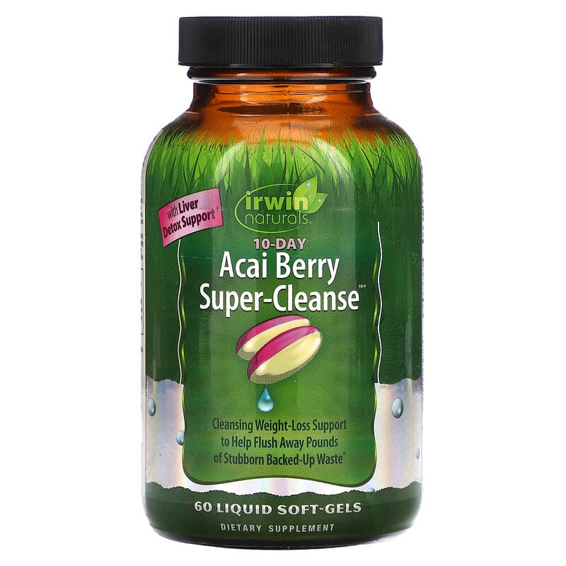 Irwin Naturals Acai Berry Super-Cleanse 60 Liquid Soft-Gels 8 Thực phẩm chức năng Irwin Naturals Acai Berry Super-Cleanse 60 Liquid Soft-Gels 840081405475