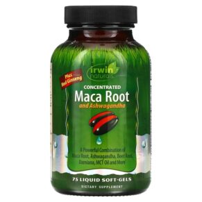 Thực phẩm chức năng Irwin Naturals Concentrated Maca Root and Ashwagandha 75 Liquid Soft-Gels 710363592059
