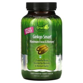 Thực phẩm chức năng Irwin Naturals Ginkgo Smart Maximum Focus & Memory 120 Liquid Soft-Gels 710363578268