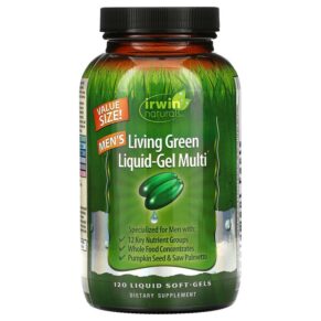 Thực phẩm chức năng Irwin Naturals Men's Living Green Liquid-Gel Multi 120 Liquid Soft-Gels 710363575472