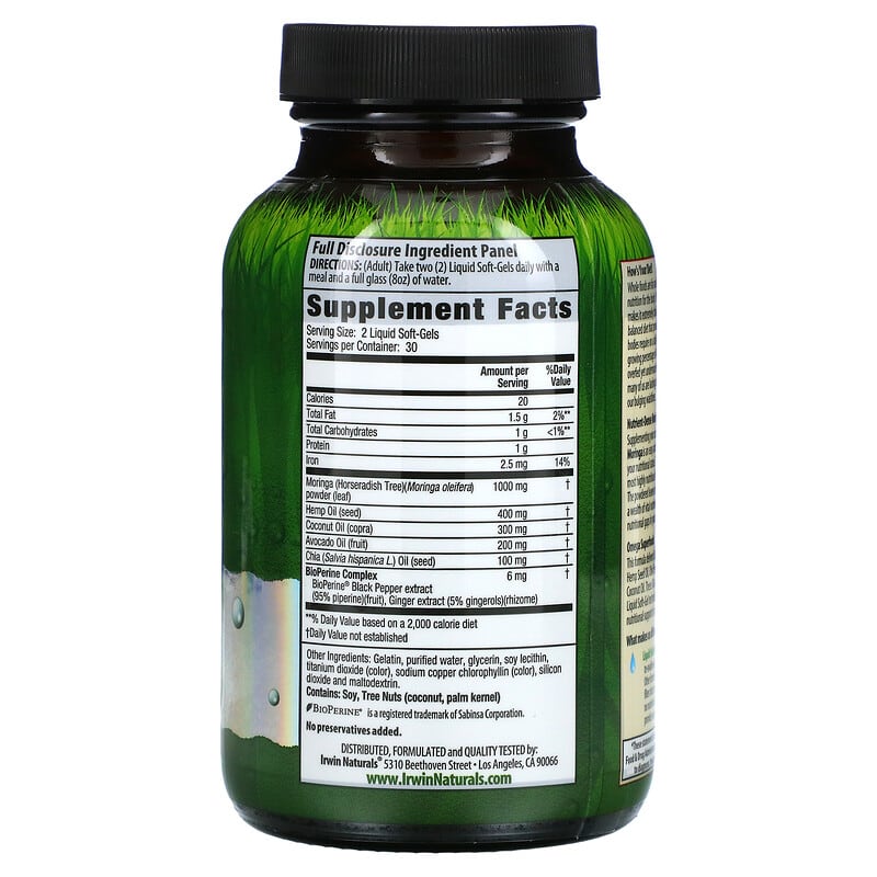 Irwin Naturals Mighty Moringa 60 Liquid Soft-Gels 2 Thực phẩm bổ sung Irwin Naturals Mighty Moringa 60 Liquid Soft-Gels 710363583156