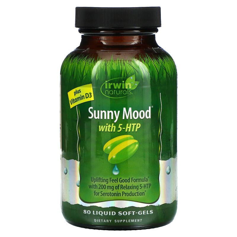 Irwin Naturals Sunny Mood with 5-HTP Plus Vitamin D3 80 Liquid Soft-Gels 8 Thực phẩm chức năng Irwin Naturals Sunny Mood with 5-HTP Plus Vitamin D3 80 Liquid Soft-Gels 710363591403