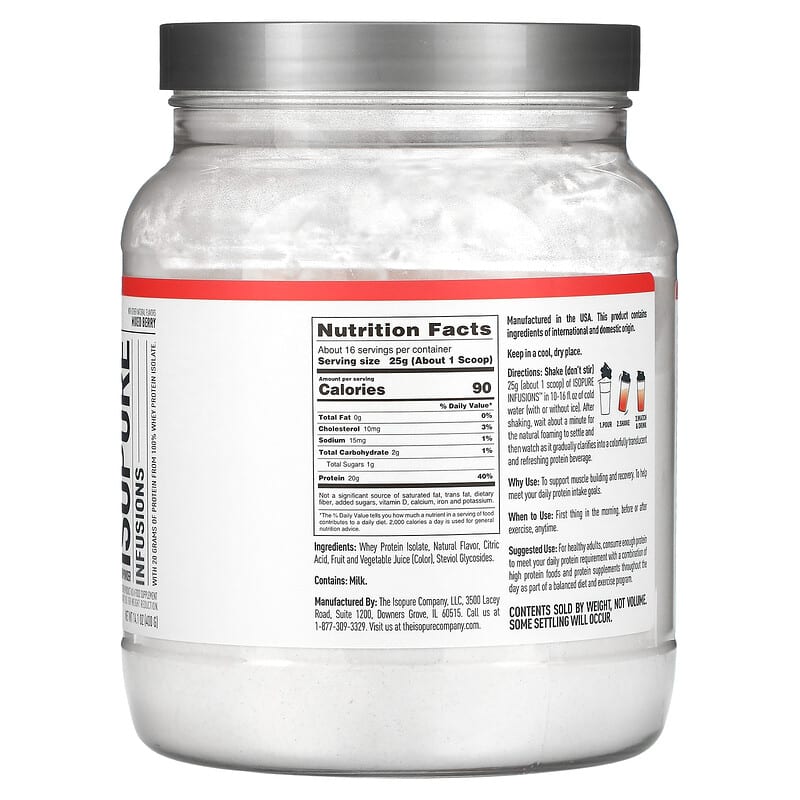 Isopure Infusions Protein Powder Mixed Berry 14.1 oz (400 g) 2 Thực phẩm bổ sung Isopure Infusions Protein Powder Mixed Berry 14.1 oz (400 g) 089094025052