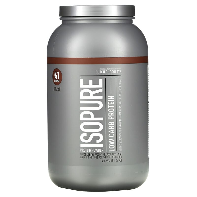 Isopure Low Carb Protein Powder Dutch Chocolate 3 lb (1.36 kg) 8 Thực phẩm chức năng Isopure Low Carb Protein Powder Dutch Chocolate 3 lb (1.36 kg) 089094021177