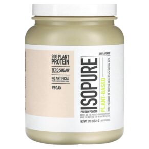 Thực phẩm chức năng Isopure Plant-Based Protein Powder Unflavored 1.15 lb (521 g) 089094025458