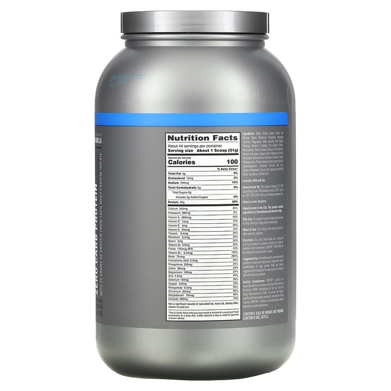 Isopure Zero Carb Protein Powder Creamy Vanilla 3 lb (1.36 kg) 2 Thực phẩm bổ sung Isopure Zero Carb Protein Powder Creamy Vanilla 3 lb (1.36 kg) 089094021153