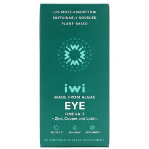 Thực phẩm chức năng iWi Eye Omega-3 + Zinc Copper and Lutein 30 Softgels 818353020442