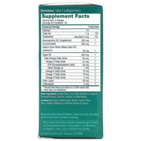 Thực phẩm bổ sung iWi Joint Omega-3 + Glucosamine and White Willow Bark 60 Softgels 818353020459