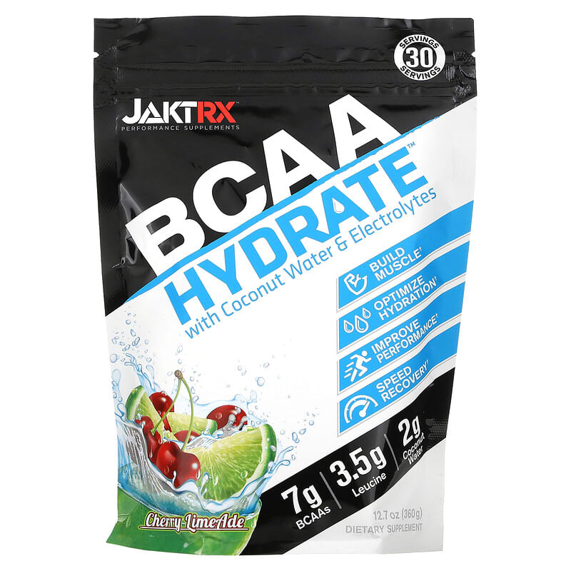 Jakt-RX BCAA Hydrate With Coconut Water & Electrolytes Cherry Limeade 12.7 oz (360) 8 Thực phẩm chức năng Jakt-RX BCAA Hydrate With Coconut Water & Electrolytes Cherry Limeade 12.7 oz (360) 629046956111