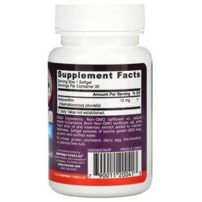 Thực phẩm bổ sung Jarrow Formulas Astaxanthin 12 mg 30 Softgels 790011200413