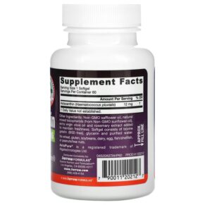 Thực phẩm bổ sung Jarrow Formulas Astaxanthin 12 mg 60 Softgels 790011202127