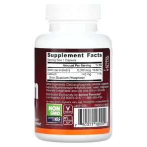Thực phẩm bổ sung Jarrow Formulas Biotin 100 Veggie Caps 790011180050